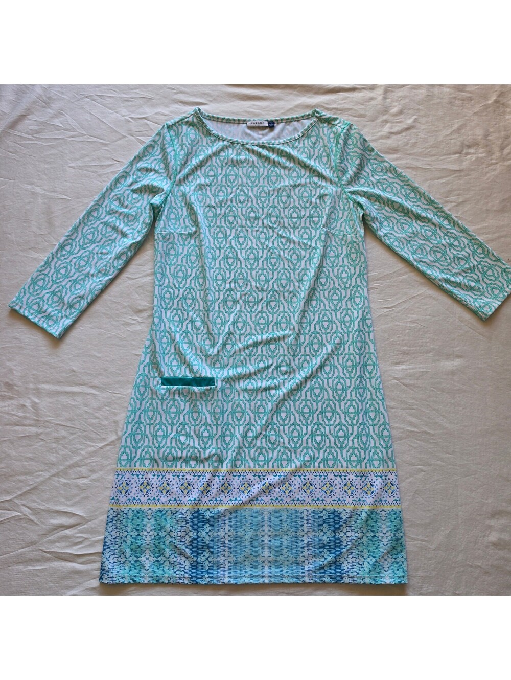 Cabana Life Women's UPF 50+ Geo Print Tunic Dress Small